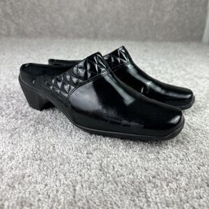 Aquatalia by Marvin K Black Leather Fur Lined‎ Women Heels Loafer Size 8 Italy